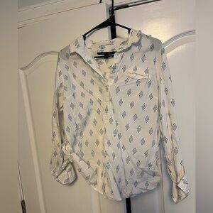 Tommy Hilfiger White and Blue Patterned Shirt